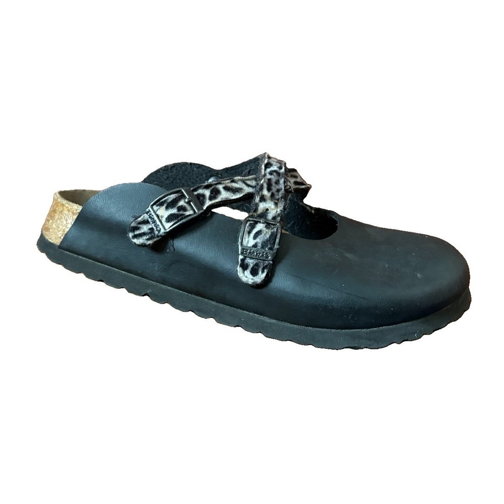 Birkenstock Birkis Dorian Clogs Mary Jane Cross straps Size 37 Animal Print